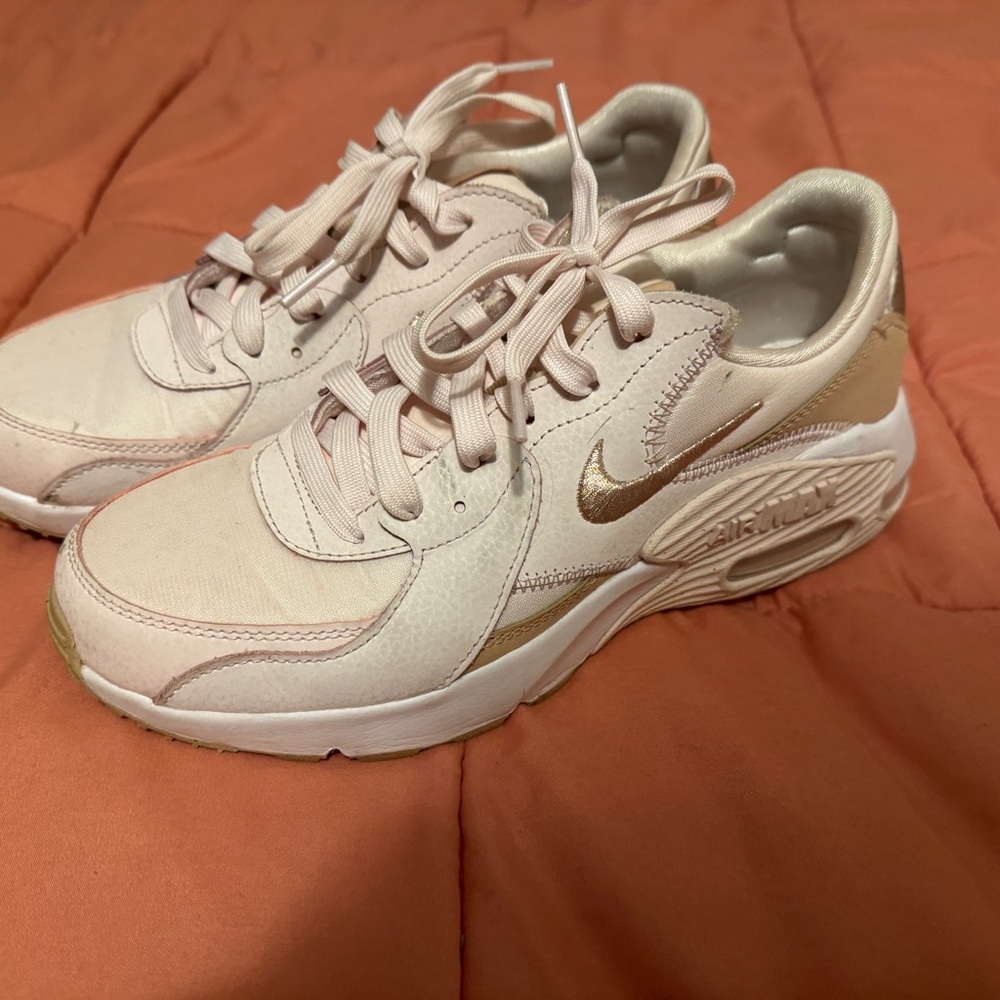 Nike Air Max Blush and Gold Sneakers
